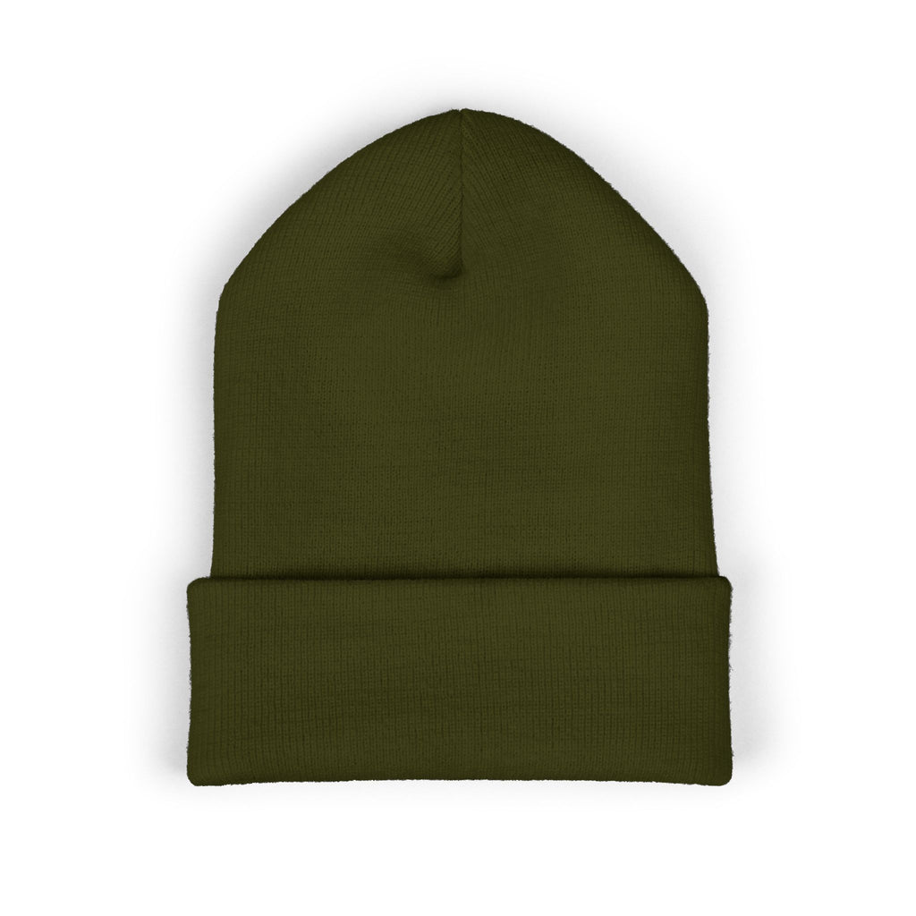 Embroidered Parrot Cuffed Beanie — Colorful Tropical Bird Knit Hat