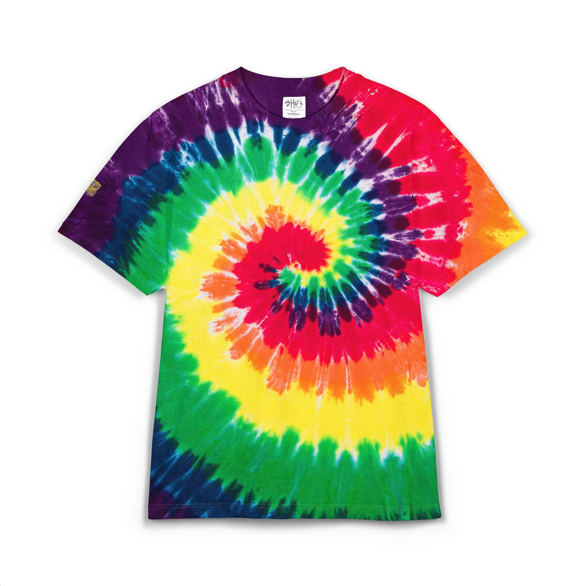 Tie-Dye Spiral Oversized Tee with Embroidered Pocket
