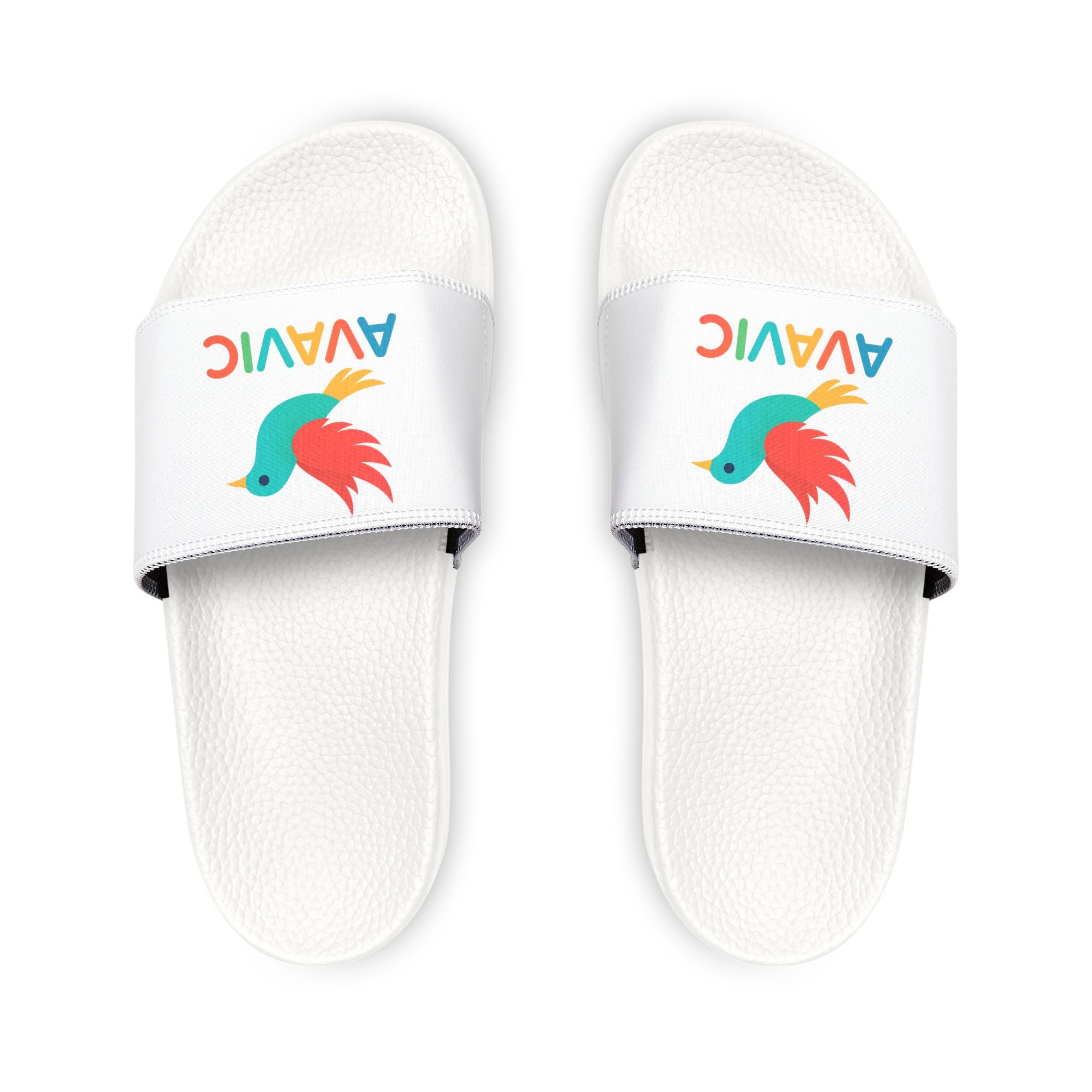 Youth Logo Slide Sandals — Colorful Bird Adjustable-Strap Slides