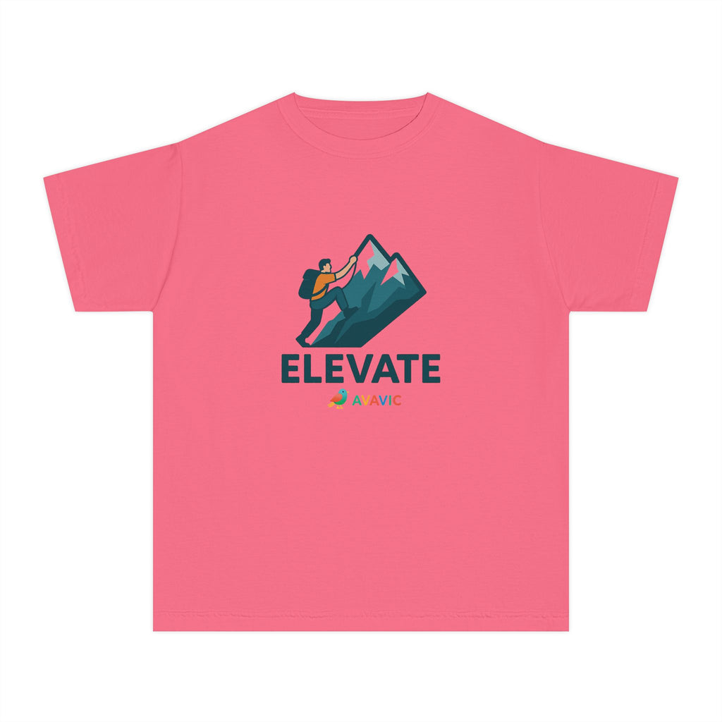 Elevate Kids T‑Shirt – Youth Mountain Climber Graphic Tee