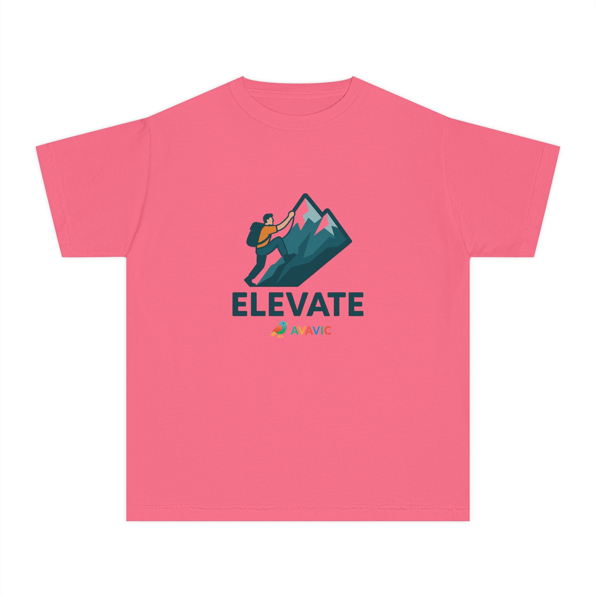 Elevate Kids T‑Shirt – Youth Mountain Climber Graphic Tee