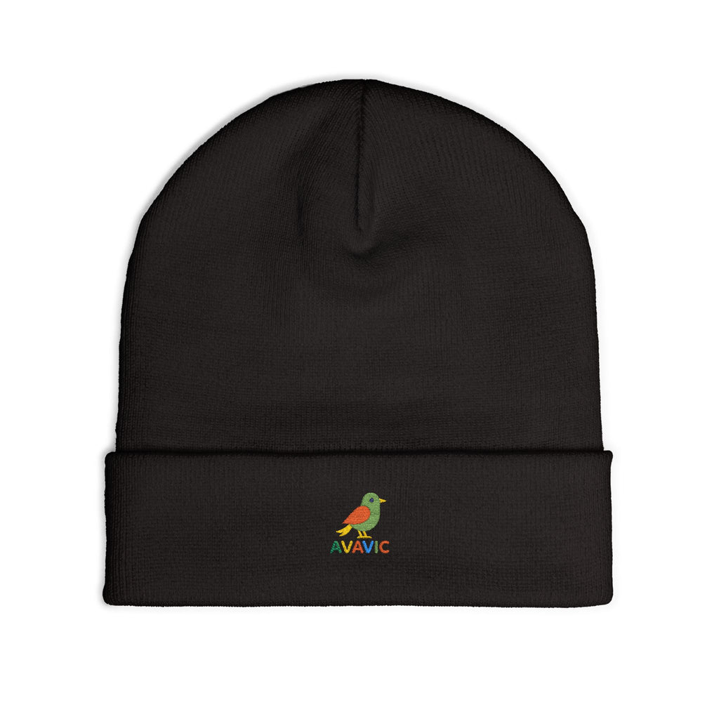Embroidered Colorful Bird Knit Beanie — NAWIC Logo Patch