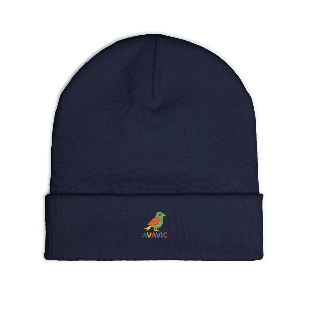Embroidered Colorful Bird Knit Beanie — NAWIC Logo Patch