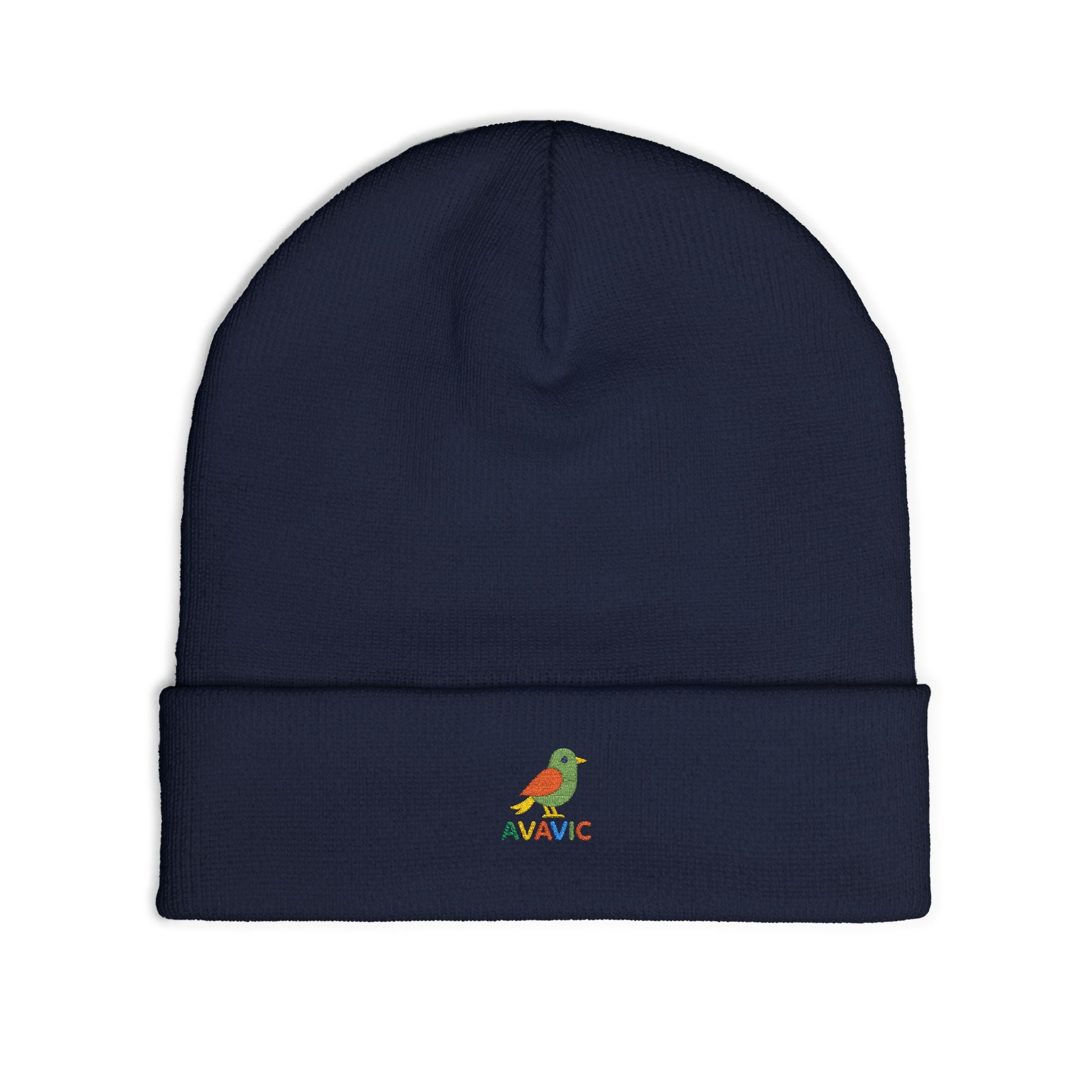 Embroidered Colorful Bird Knit Beanie — NAWIC Logo Patch