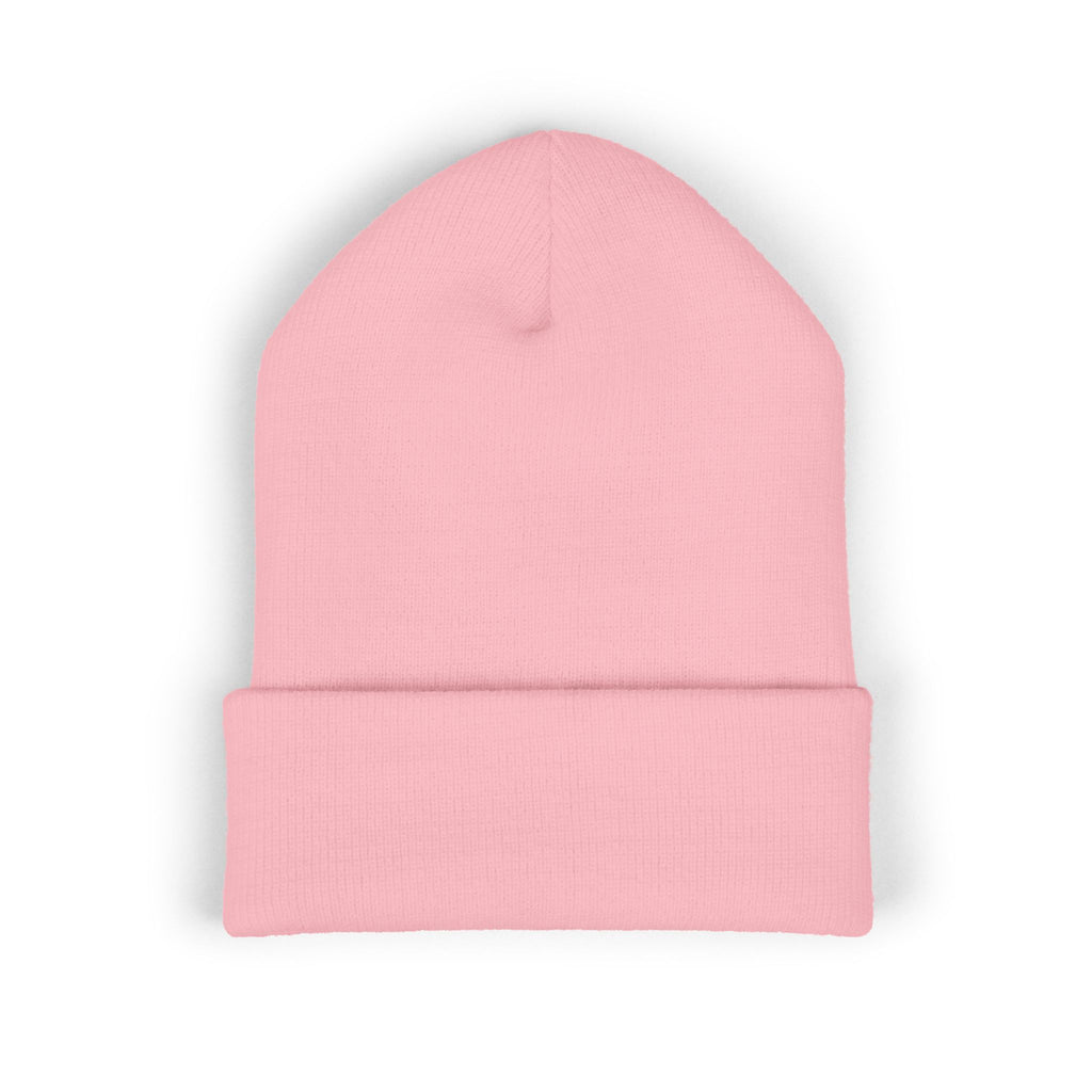 Embroidered Parrot Cuffed Beanie — Colorful Tropical Bird Knit Hat