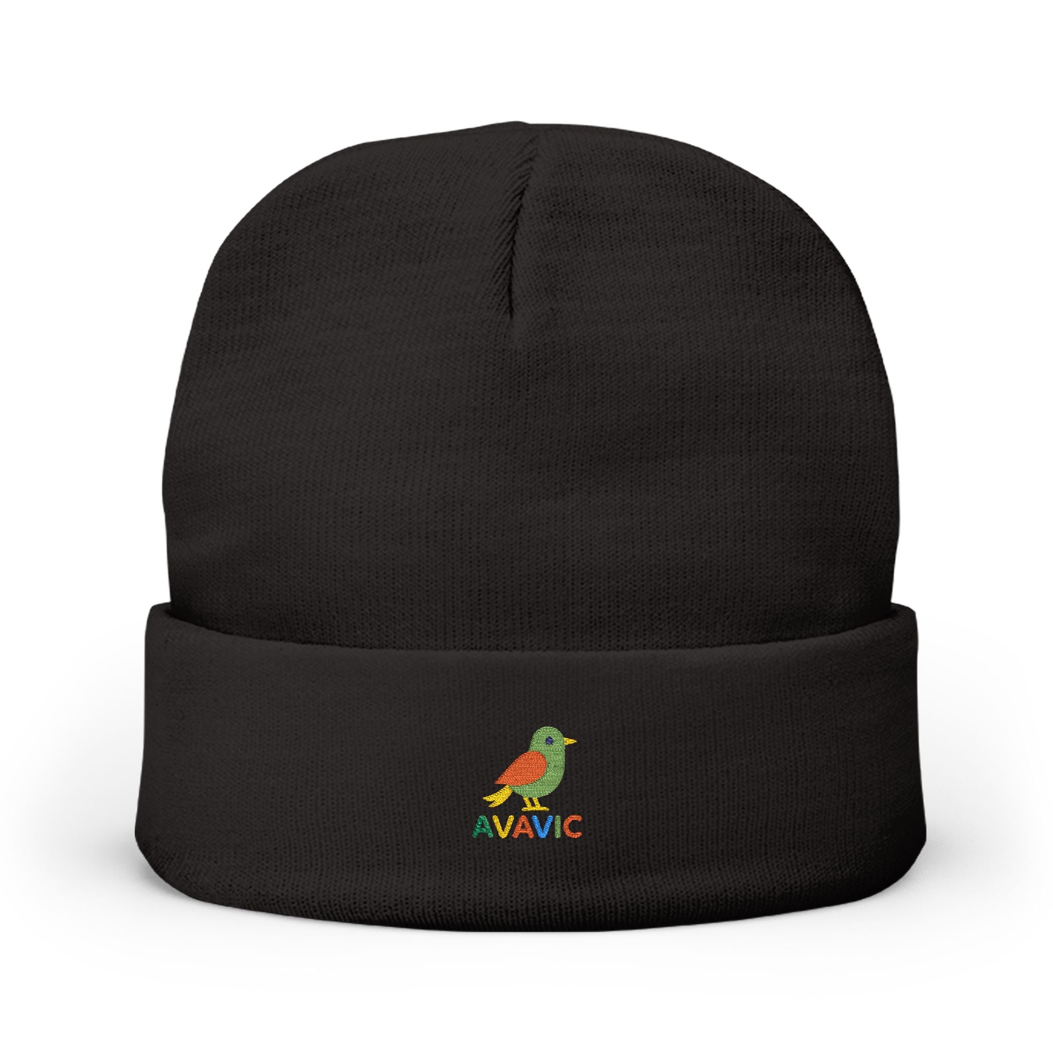 Embroidered Colorful Bird Knit Beanie — NAWIC Logo Patch