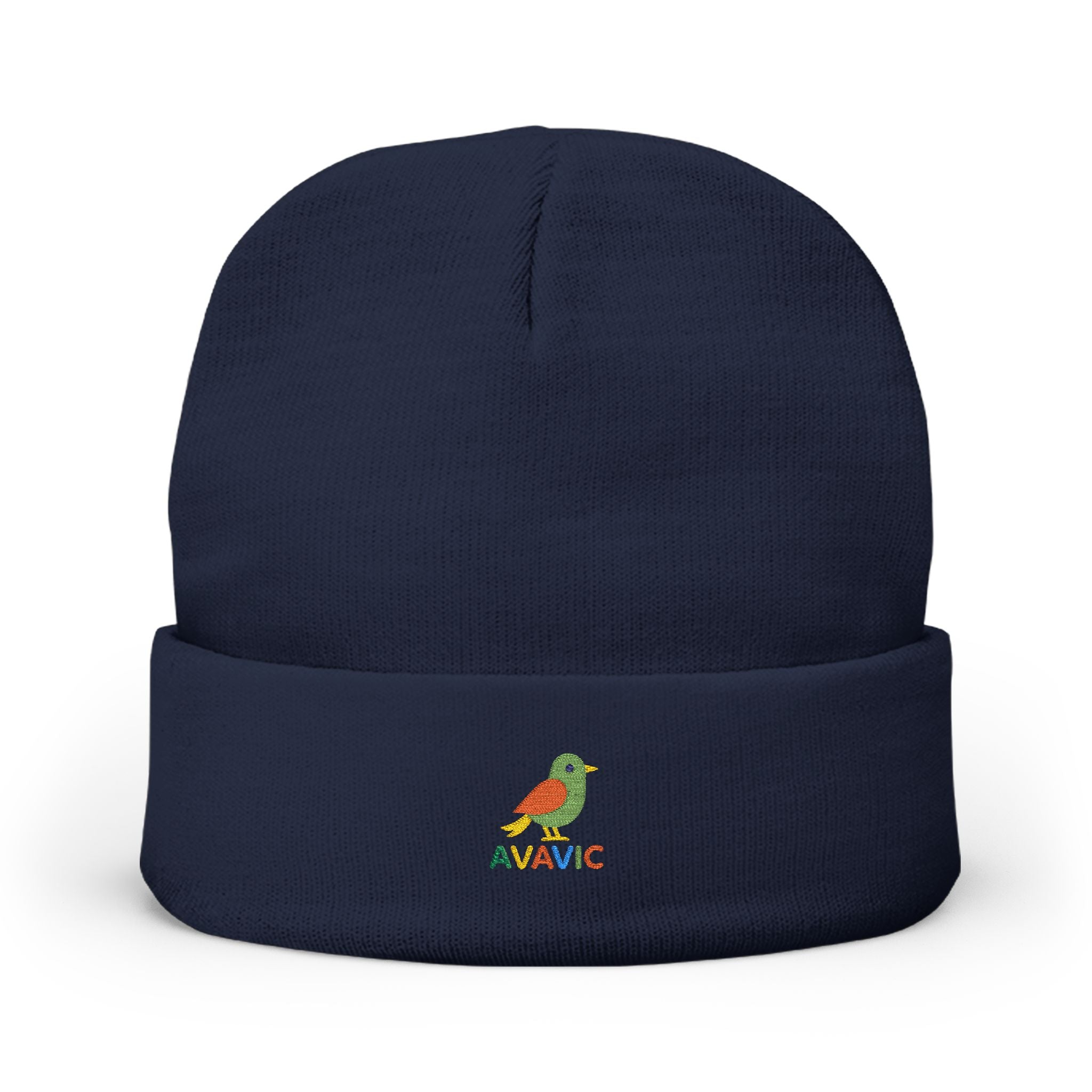 Embroidered Colorful Bird Knit Beanie — NAWIC Logo Patch