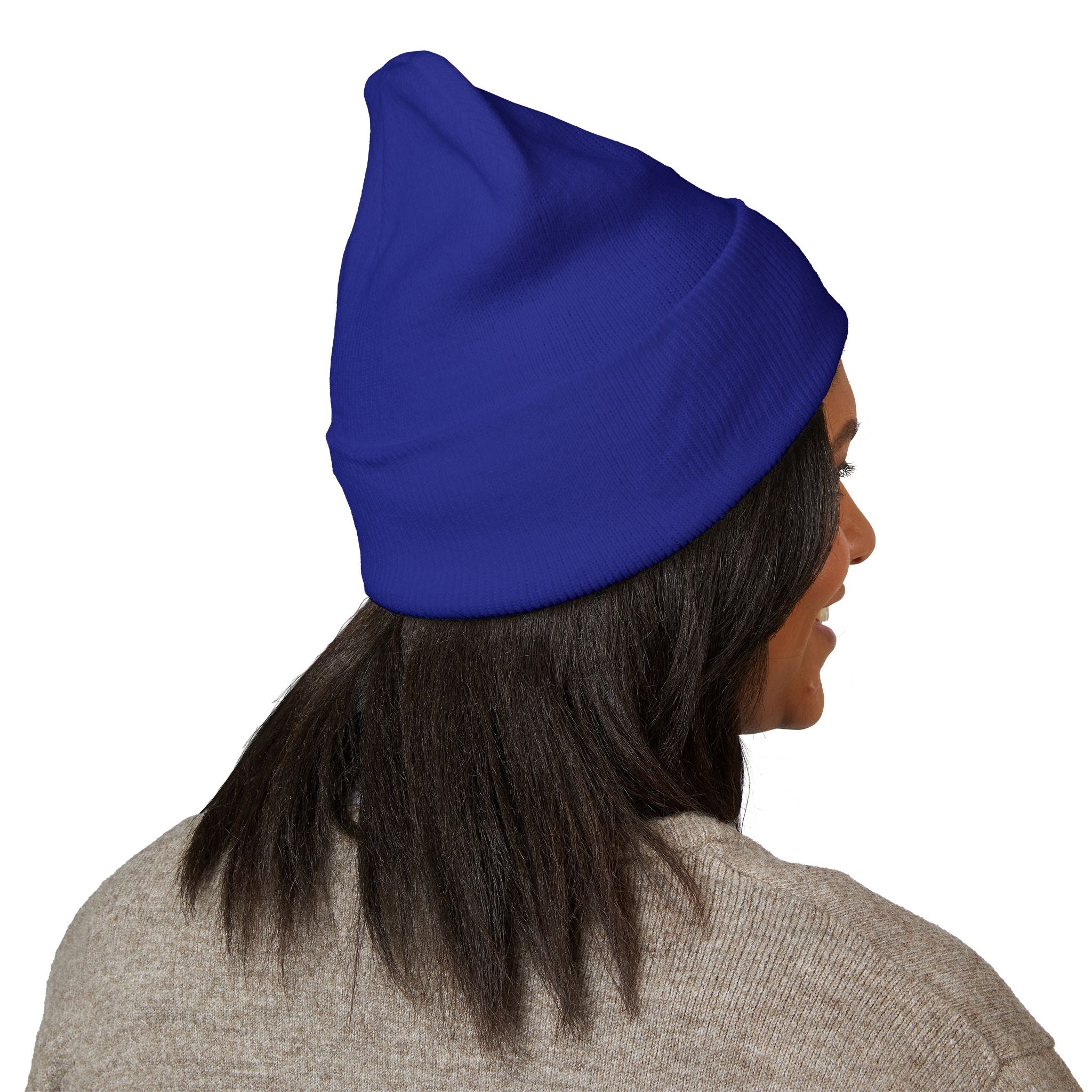 Embroidered Parrot Cuffed Beanie — Colorful Tropical Bird Knit Hat