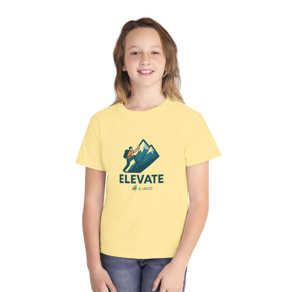 Elevate Kids T‑Shirt – Youth Mountain Climber Graphic Tee