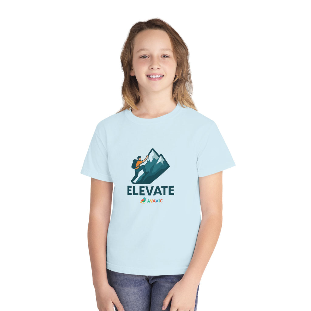 Elevate Kids T‑Shirt – Youth Mountain Climber Graphic Tee