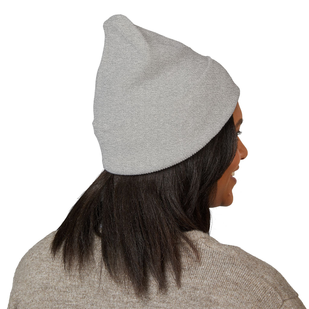 Embroidered Parrot Cuffed Beanie — Colorful Tropical Bird Knit Hat