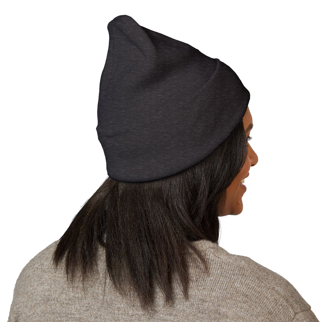 Embroidered Parrot Cuffed Beanie — Colorful Tropical Bird Knit Hat