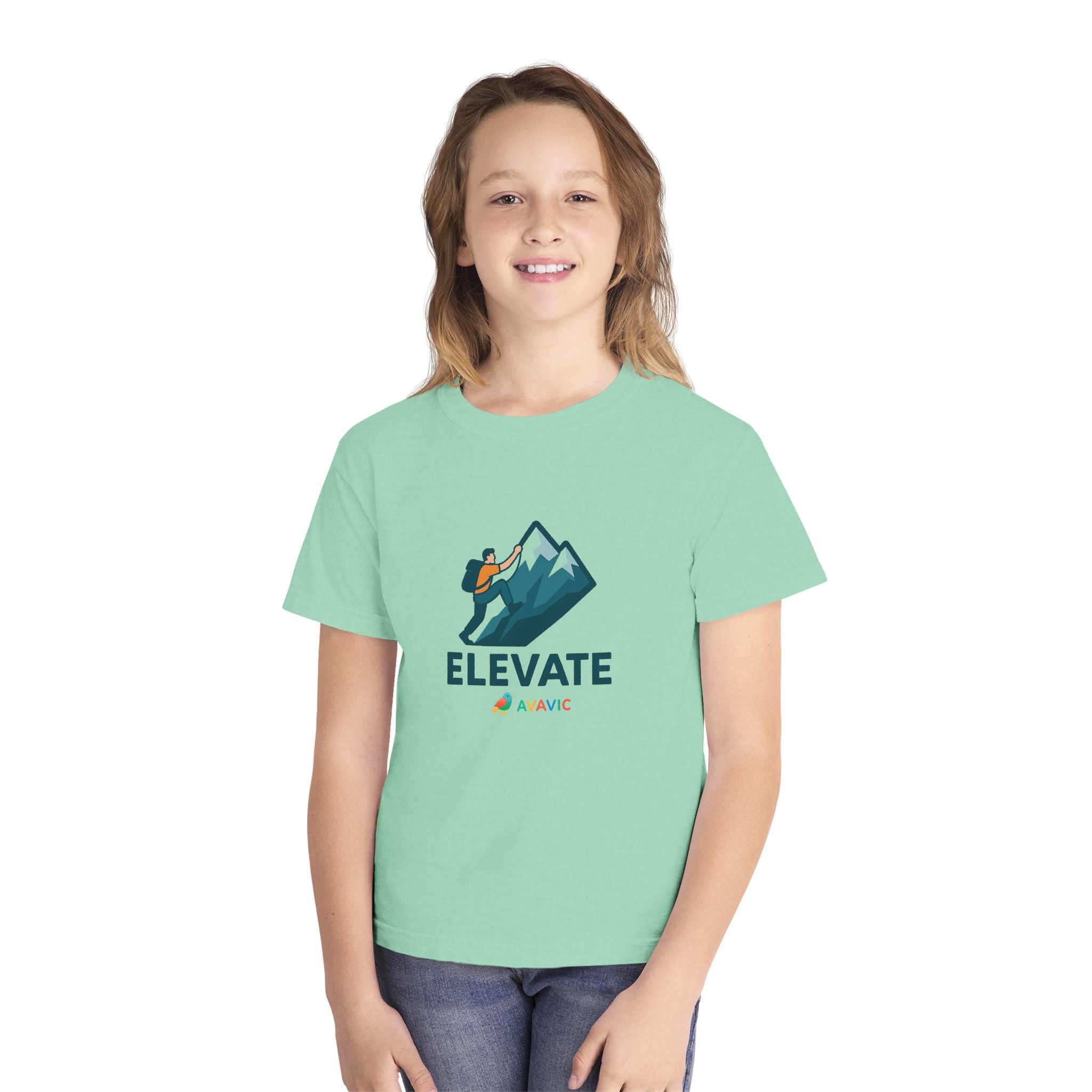 Elevate Kids T‑Shirt – Youth Mountain Climber Graphic Tee