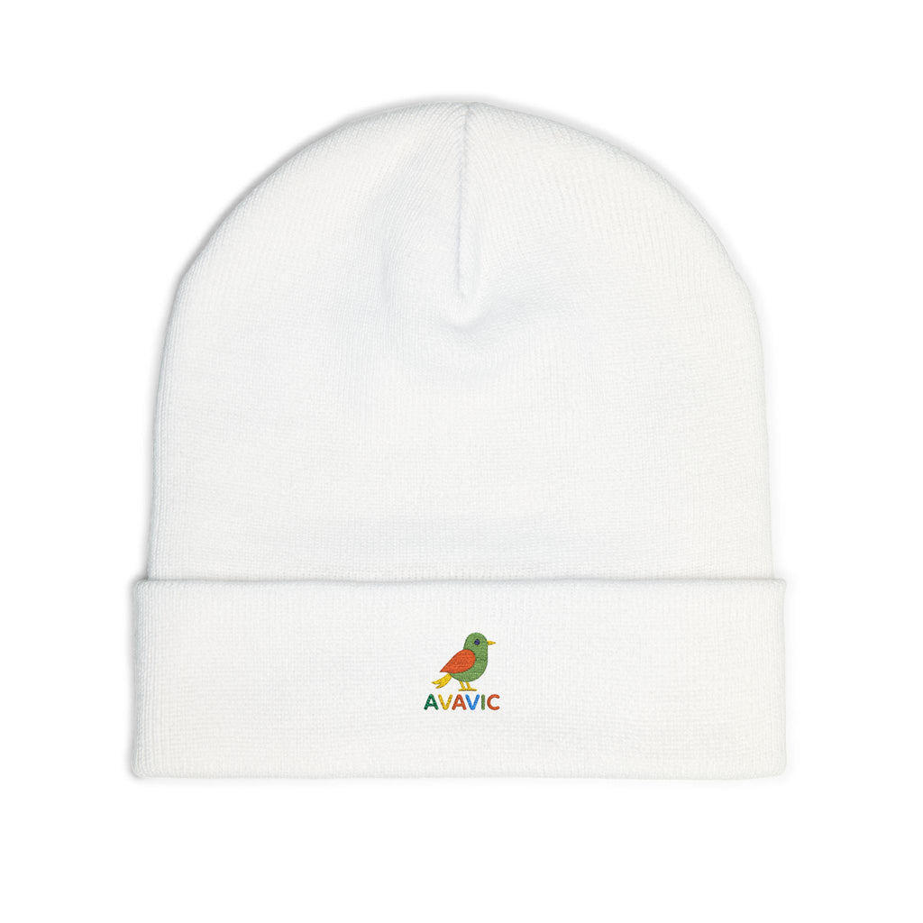 Embroidered Colorful Bird Knit Beanie — NAWIC Logo Patch