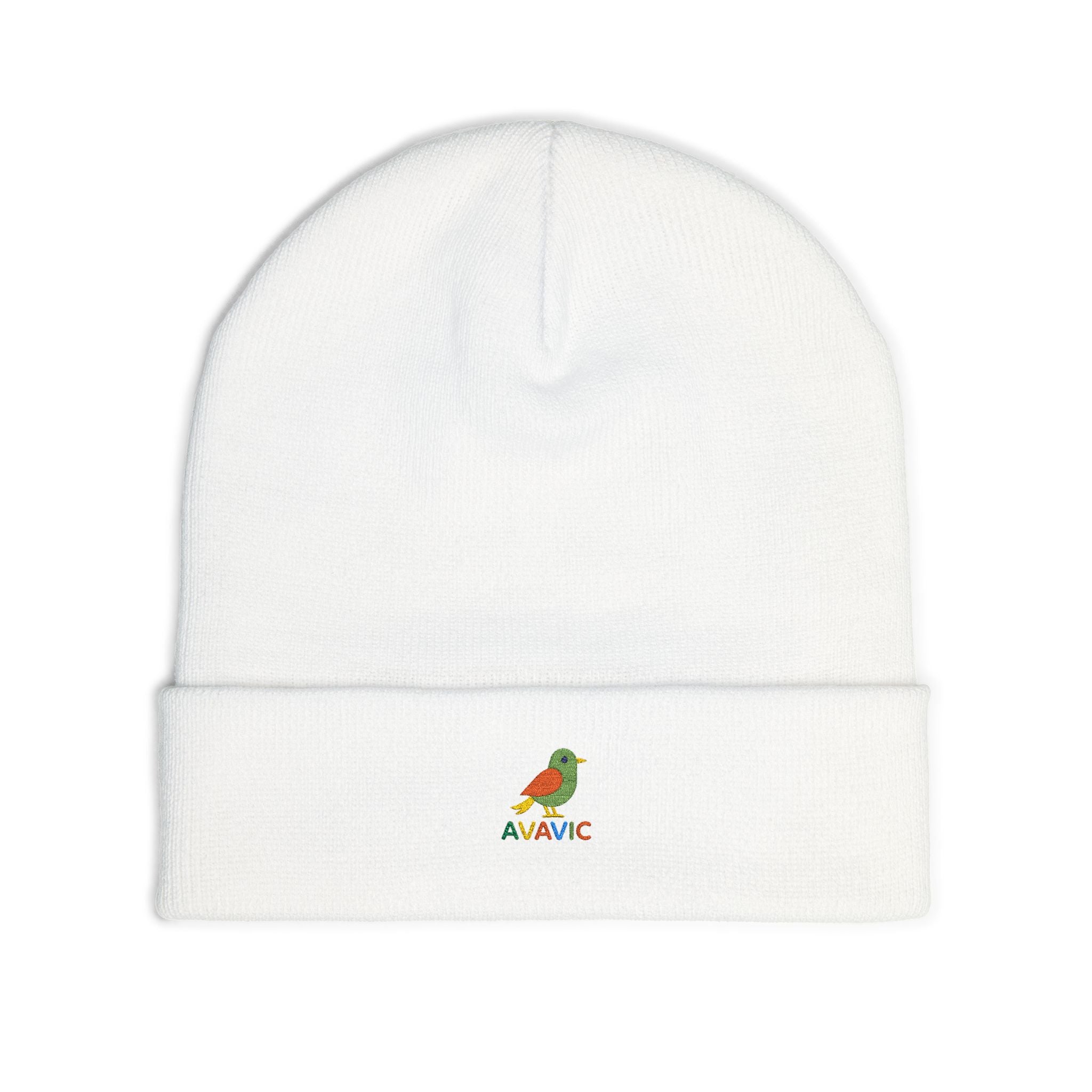 Embroidered Colorful Bird Knit Beanie — NAWIC Logo Patch