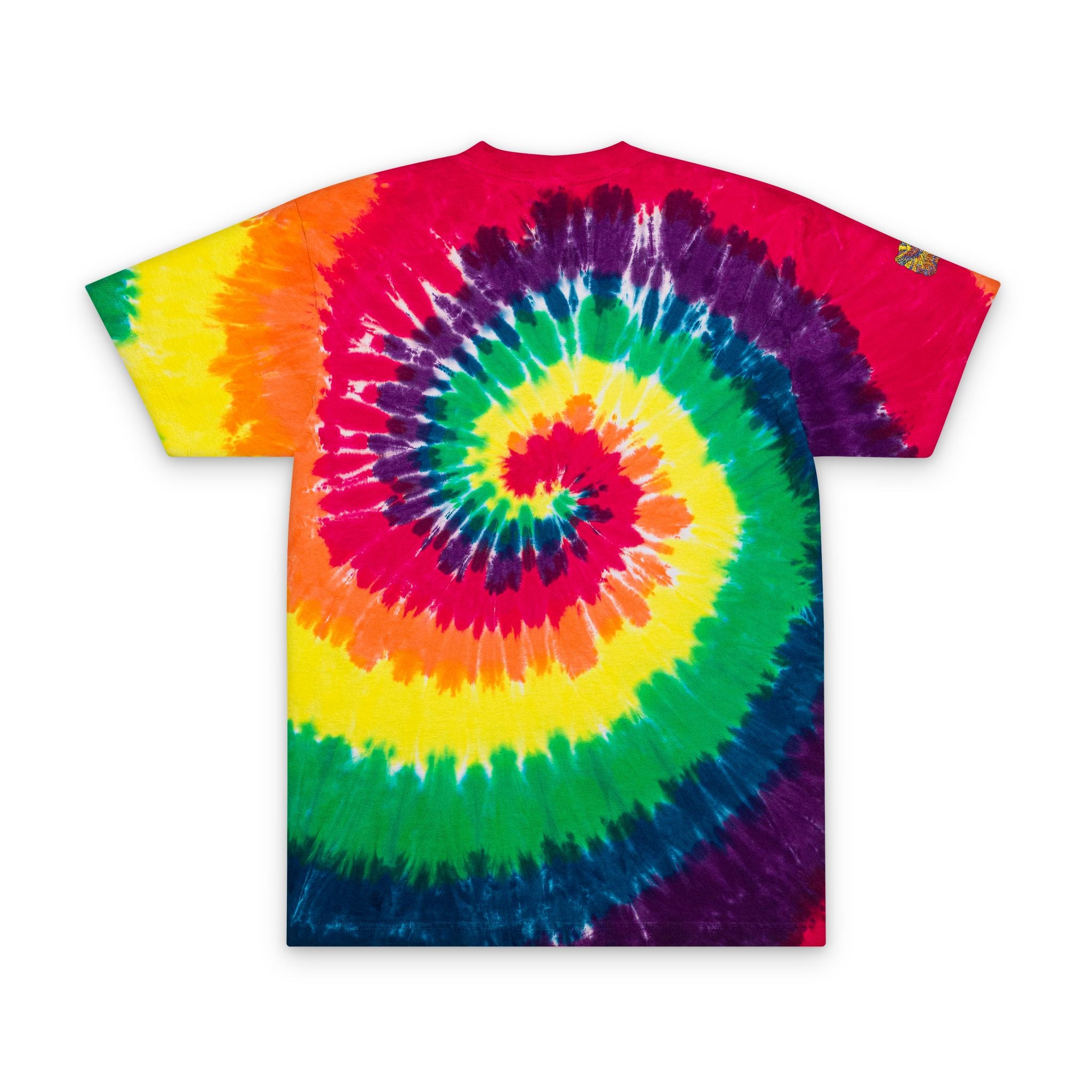 Tie-Dye Spiral Oversized Tee with Embroidered Pocket