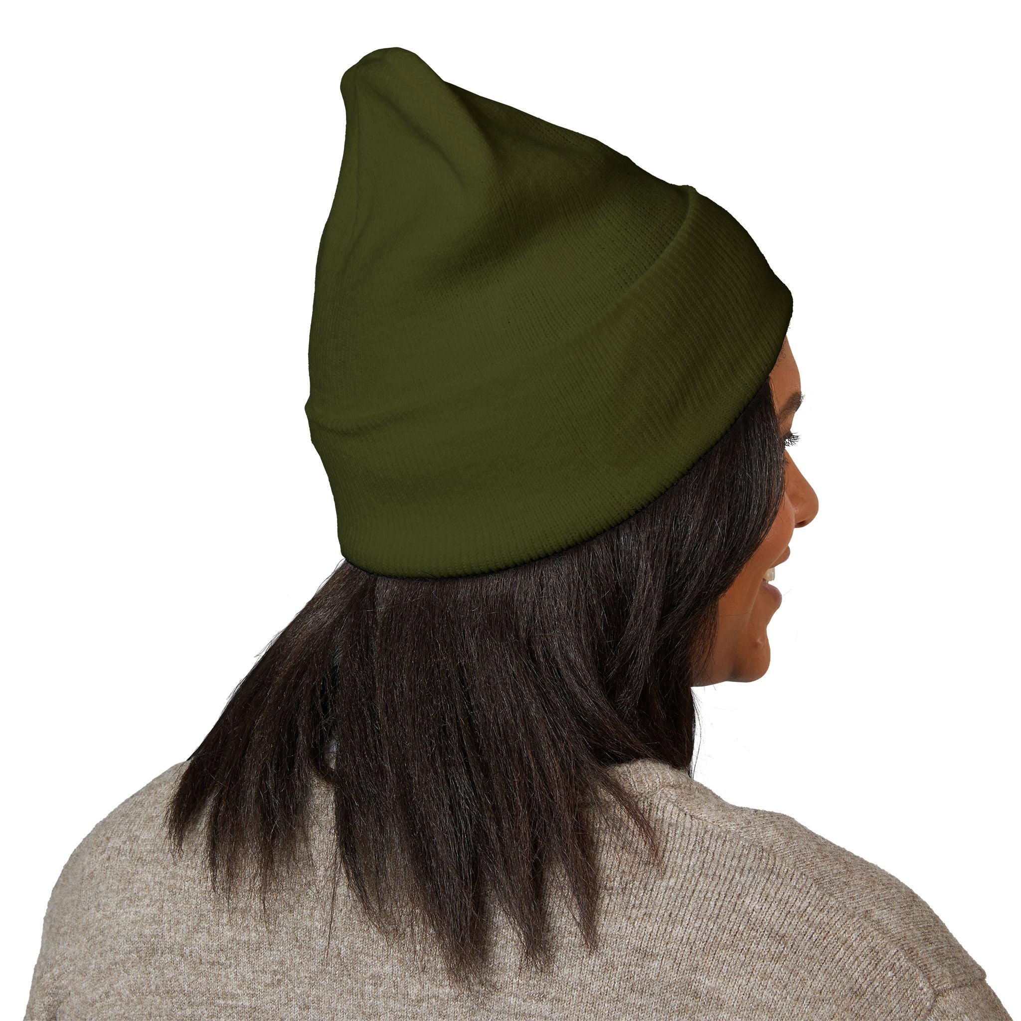Embroidered Parrot Cuffed Beanie — Colorful Tropical Bird Knit Hat
