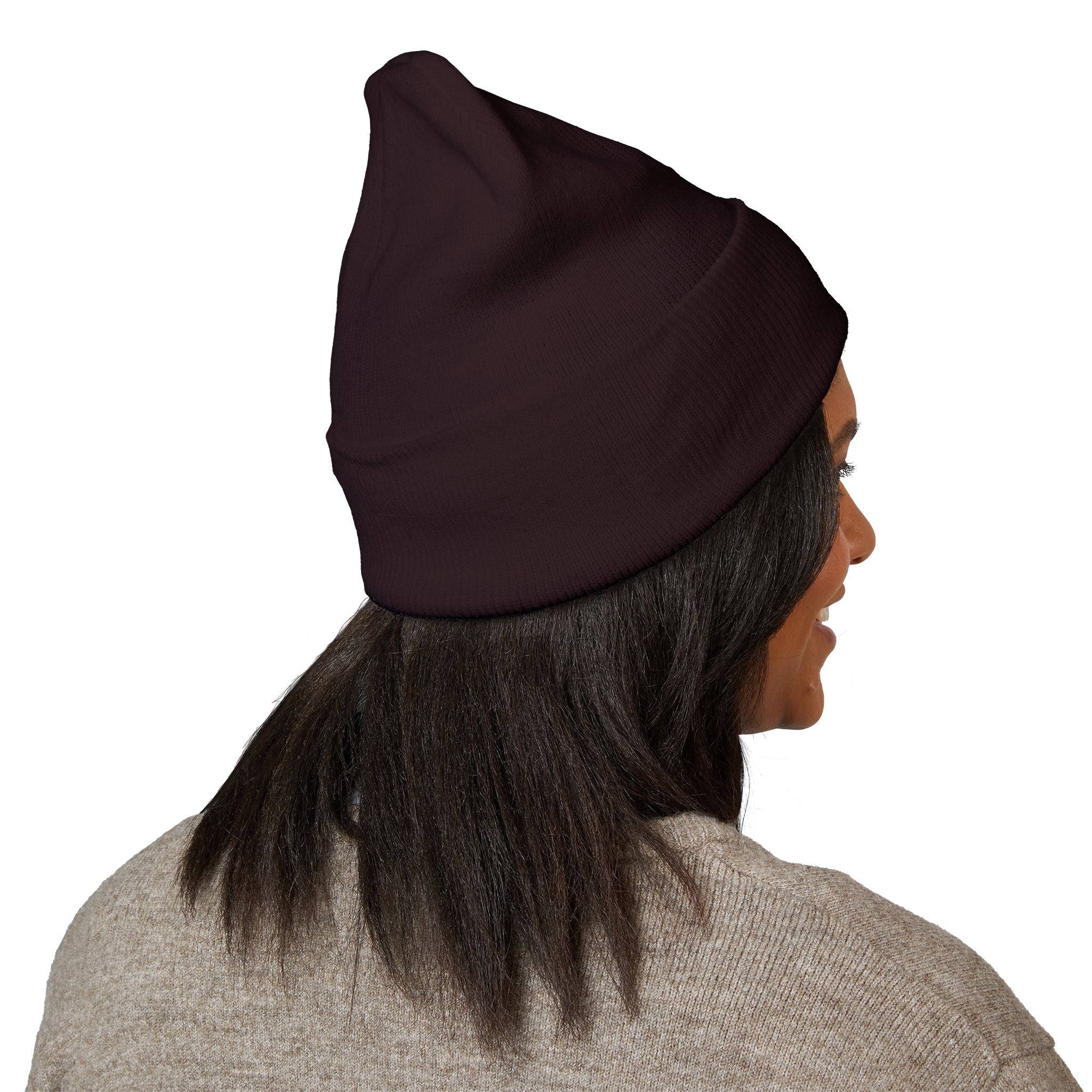 Embroidered Parrot Cuffed Beanie — Colorful Tropical Bird Knit Hat