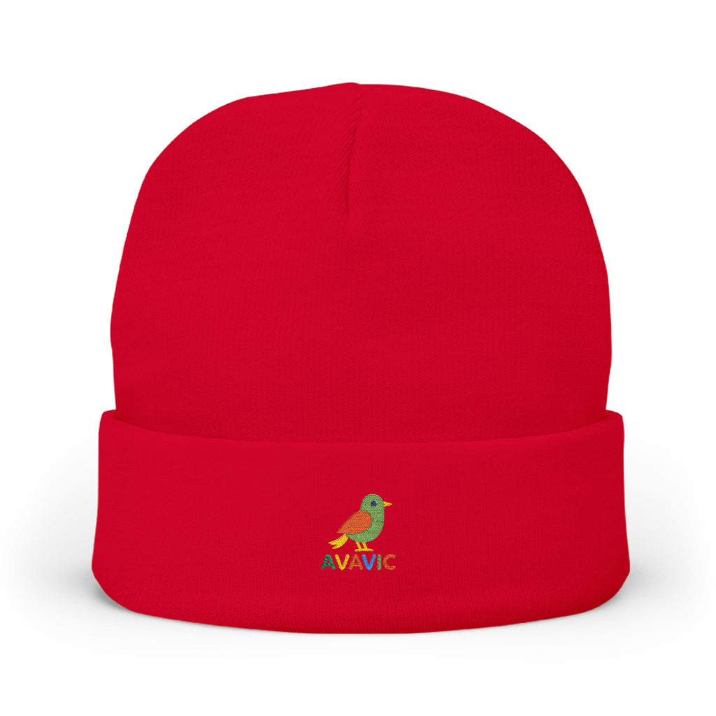 Embroidered Colorful Bird Knit Beanie — NAWIC Logo Patch