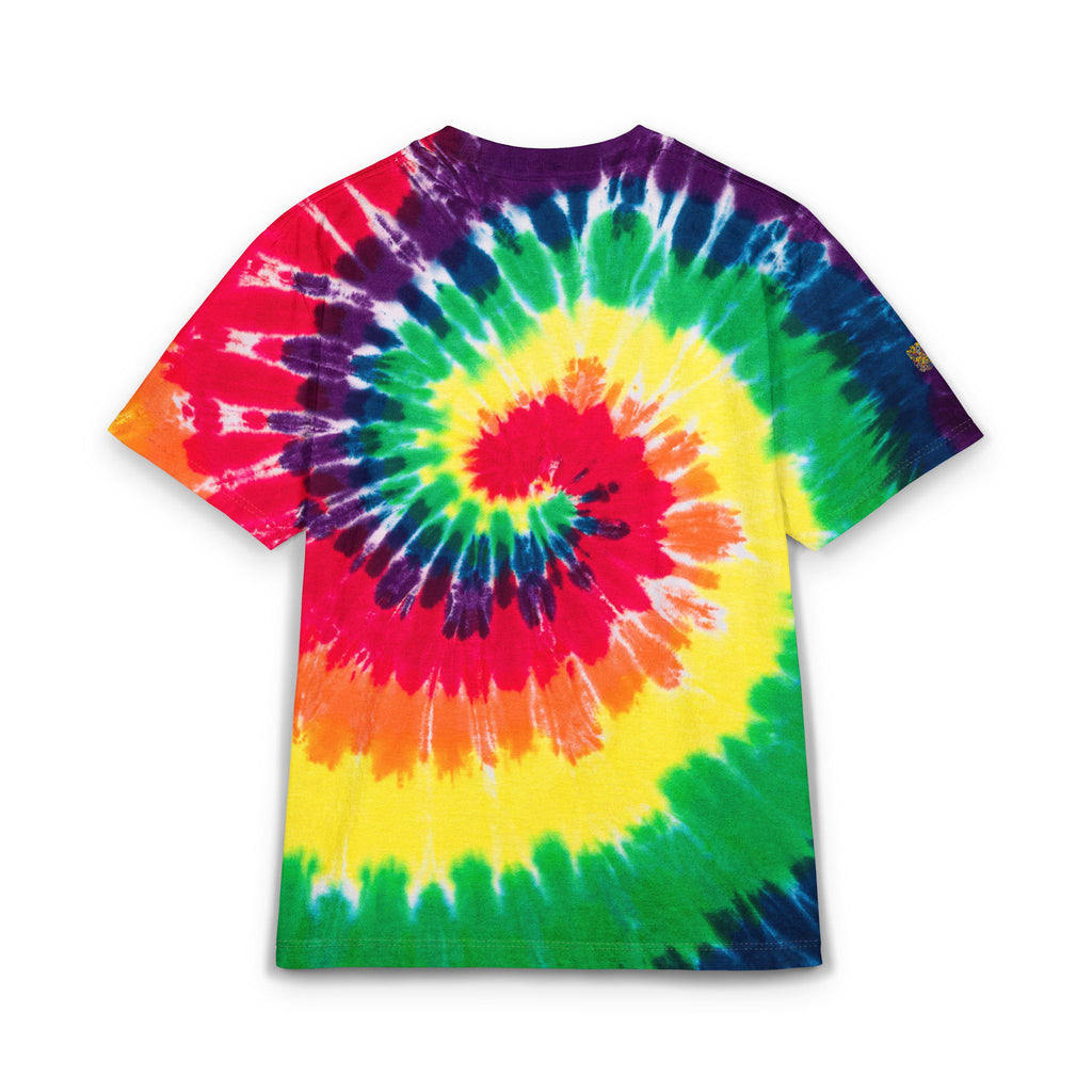 Tie-Dye Spiral Oversized Tee with Embroidered Pocket