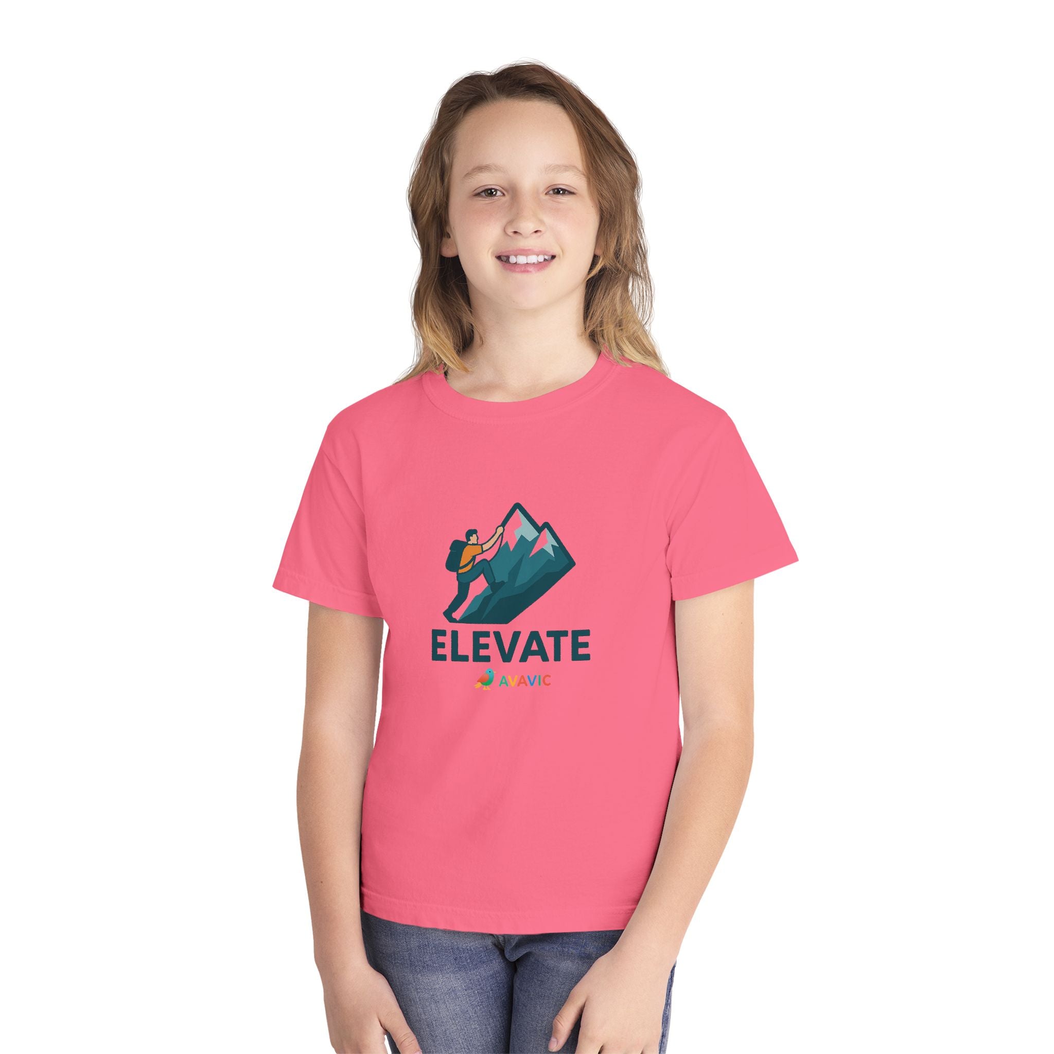 Elevate Kids T‑Shirt – Youth Mountain Climber Graphic Tee