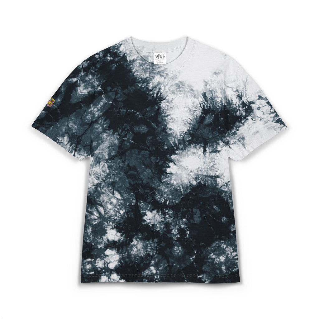 Tie-Dye Spiral Oversized Tee with Embroidered Pocket