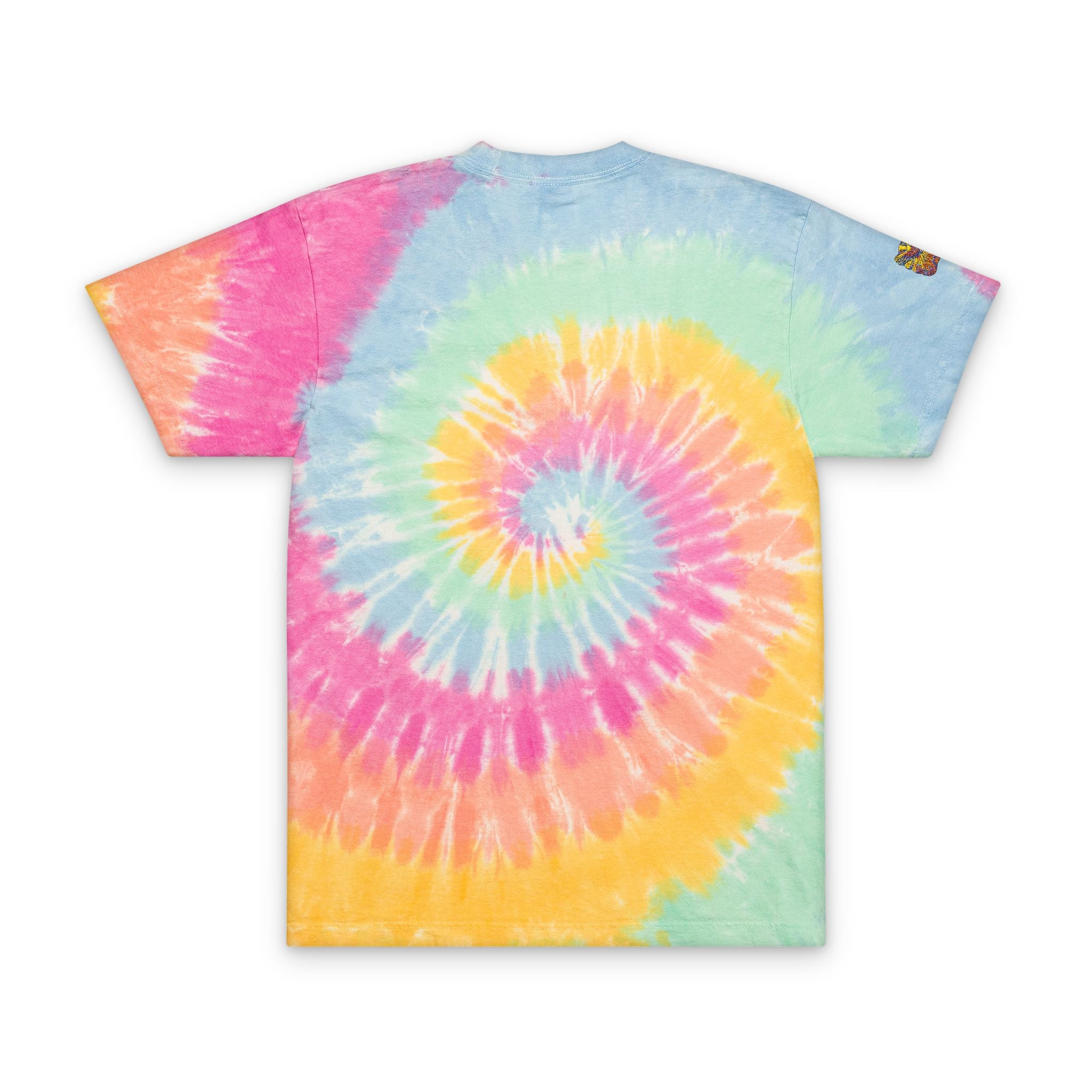 Tie-Dye Spiral Oversized Tee with Embroidered Pocket