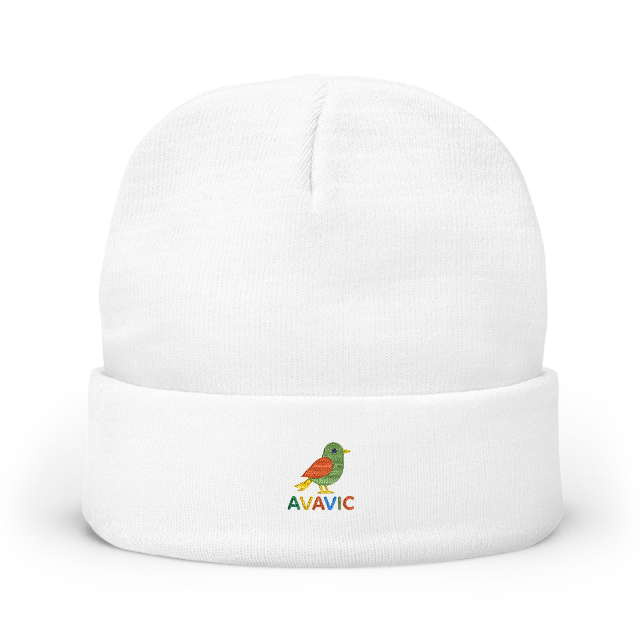 Embroidered Colorful Bird Knit Beanie — NAWIC Logo Patch