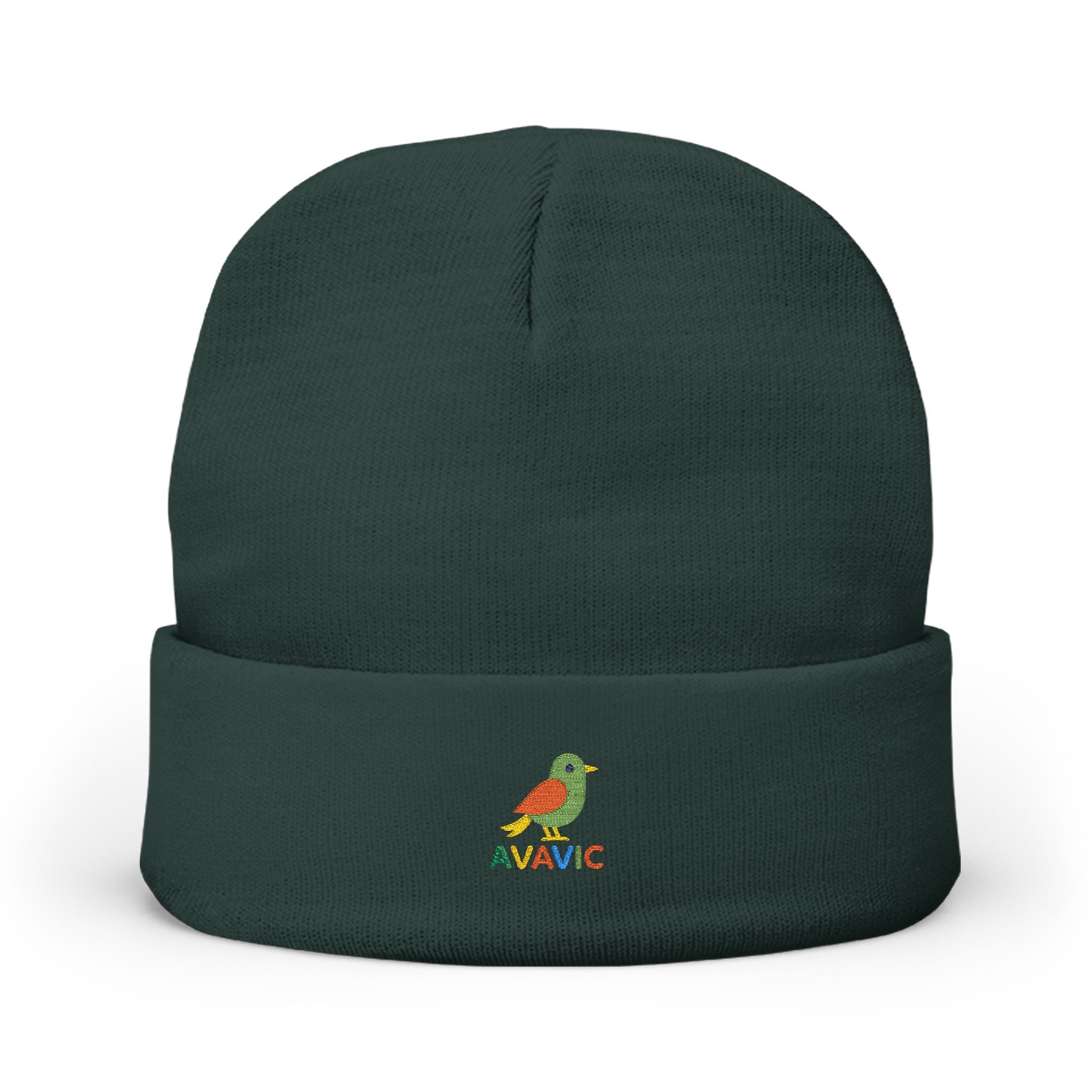 Embroidered Colorful Bird Knit Beanie — NAWIC Logo Patch