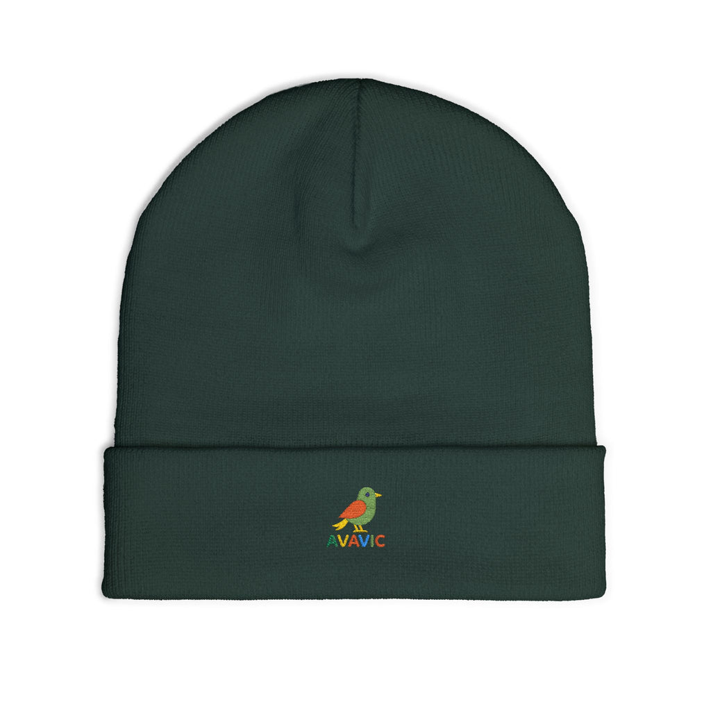 Embroidered Colorful Bird Knit Beanie — NAWIC Logo Patch