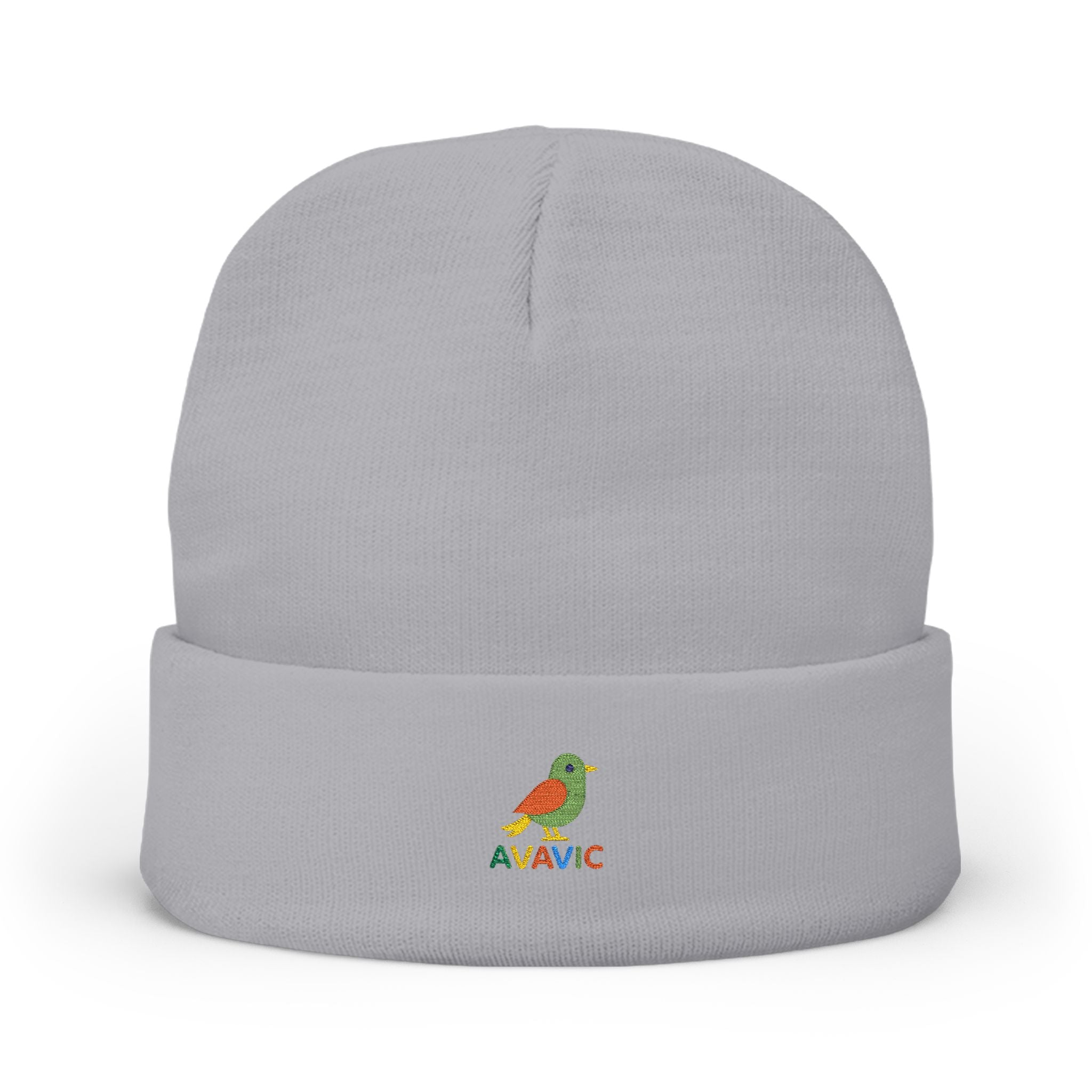 Embroidered Colorful Bird Knit Beanie — NAWIC Logo Patch