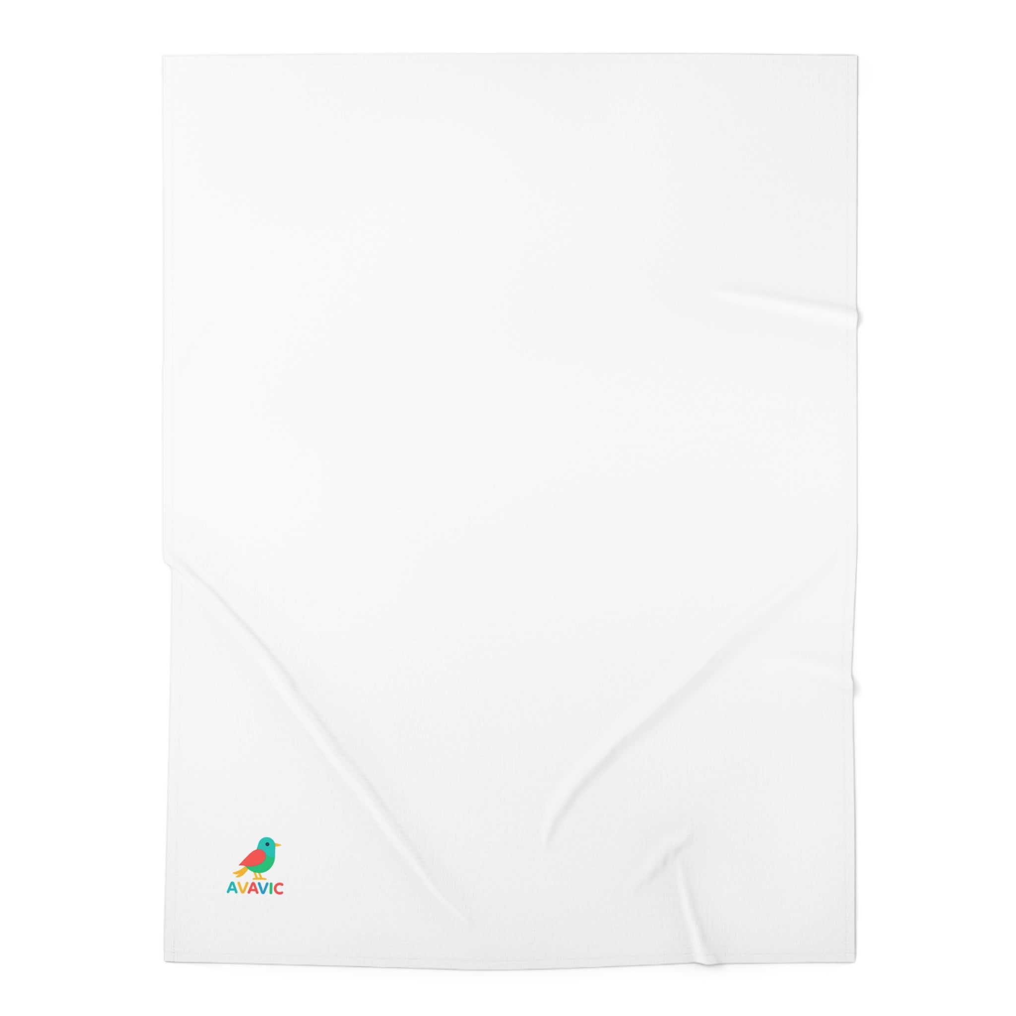 Baby Swaddle Blanket — Soft White Newborn Swaddle with Tiny Colorful Bird Accent